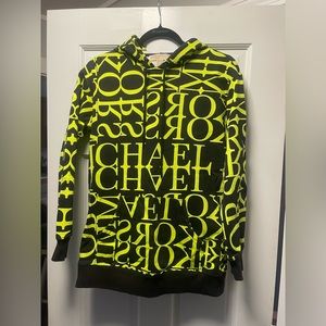 Michael Michael Kors Newsprint Logo Cotton- Terry Hoodie